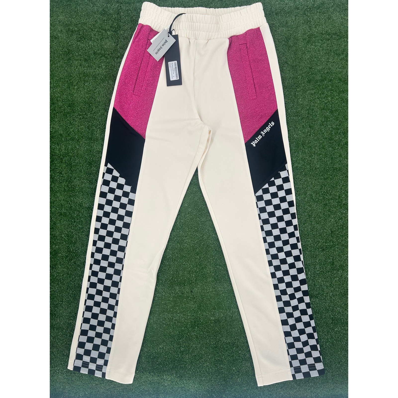 Palm Angels Colorblock Track Pant White & Fuchsia Small Brand New